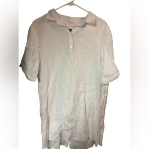 G & C United knitwear white linen ladies tunic medium